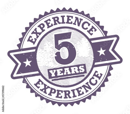 Stamp with the text 5 Years Experience written inside, vector