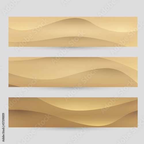 Vector sand banner set