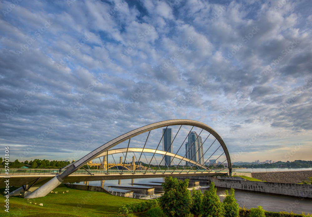 A bridge and clouds formation in Putrajaya, Malaysia