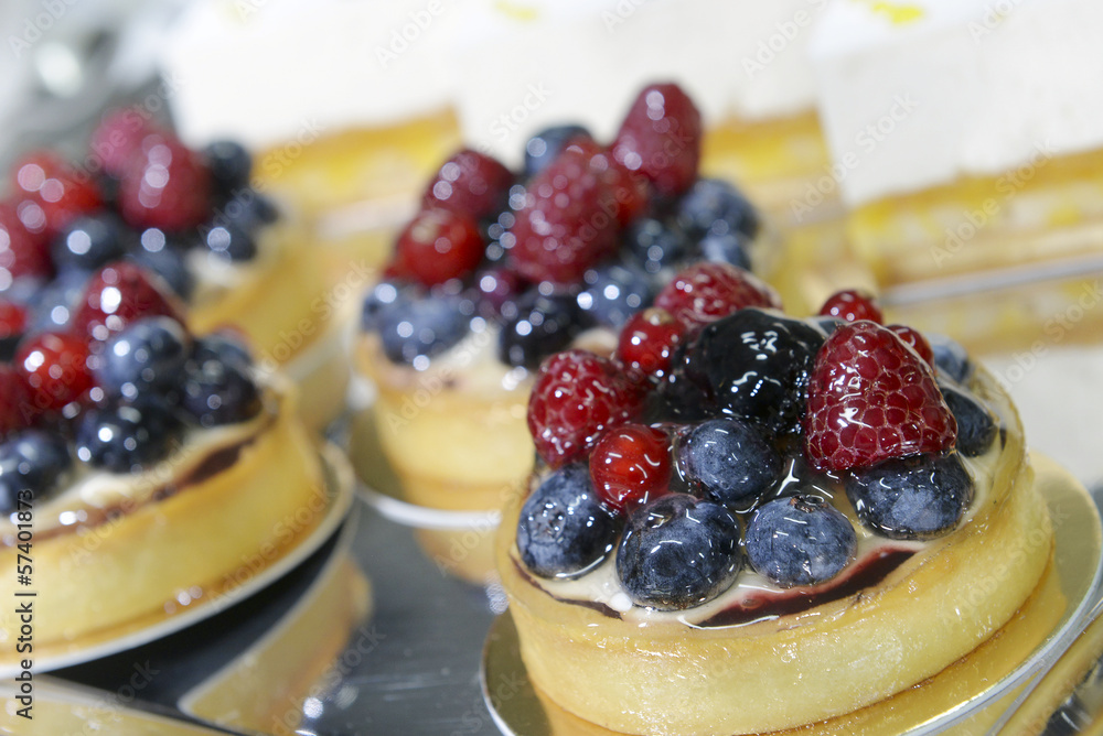 set of cakes with berries set of cakes with berries