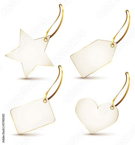 Etiketten Set, Goldrand