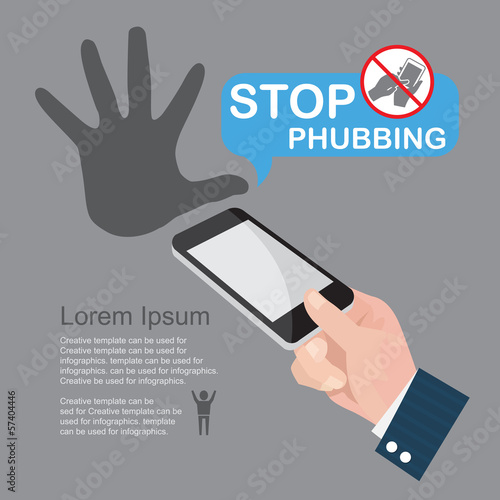 Stop Phubbing, infographics vector.