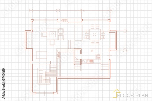 House plan blueprint vector