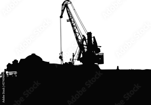 Vector Silhouette of the port crane