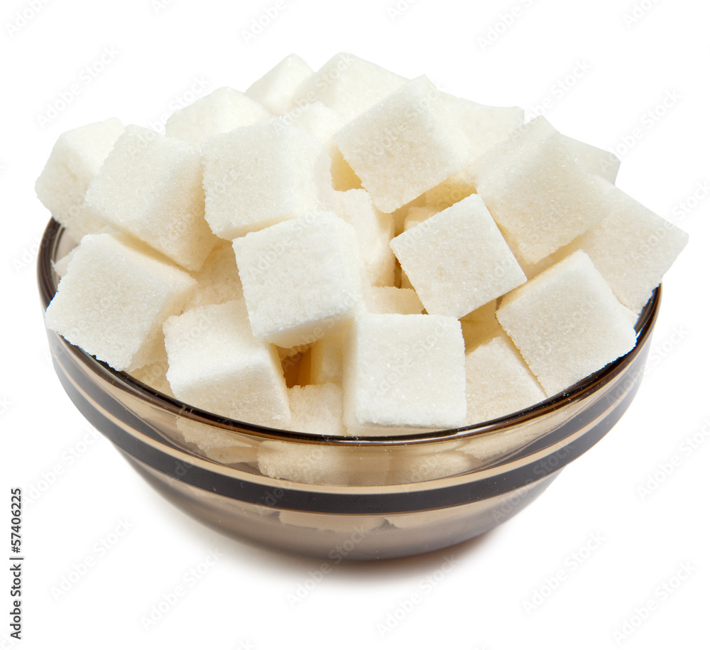 Bowl with white  sugar..
