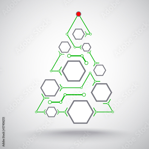 Christmas tree hexagonal cells