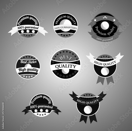 set of abstract retro style badges, tags with ribons
