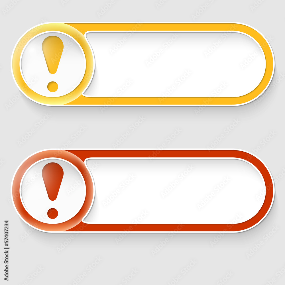 Obraz premium two vector abstract buttons with exclamation mark