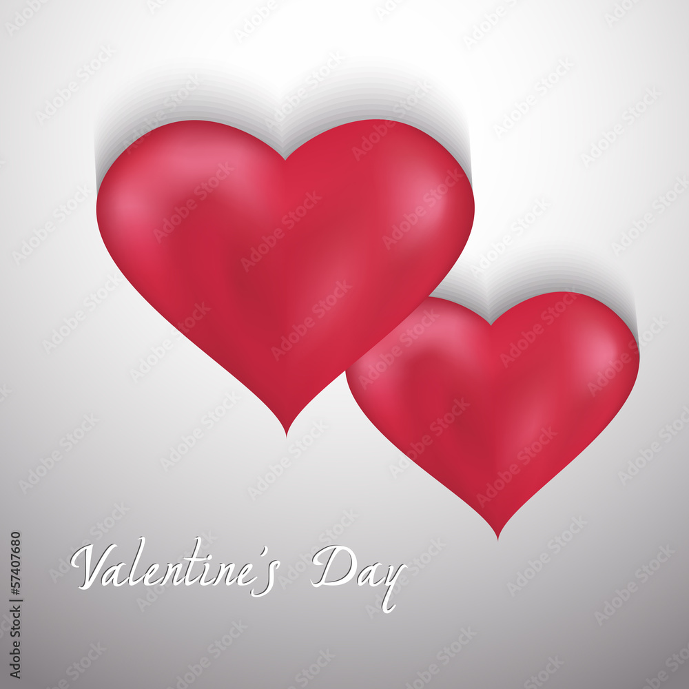 Valentines Day background with two hearts