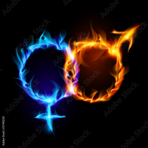 Mars and Venus fire symbols.