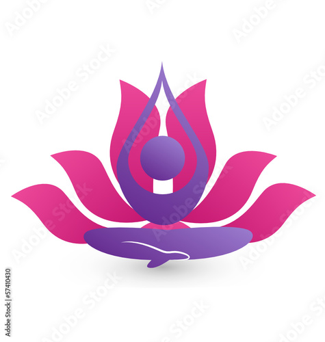 Yoga meditation icon vector