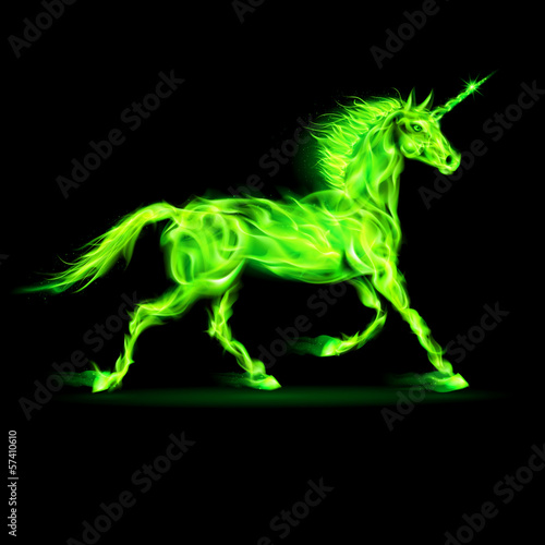 Green fire unicorn.