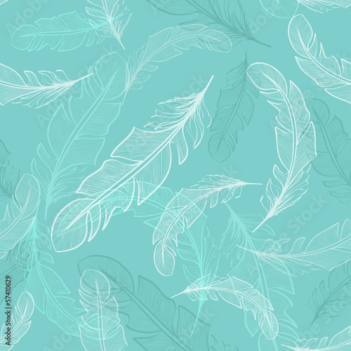 Seamless pattern of bird feathers