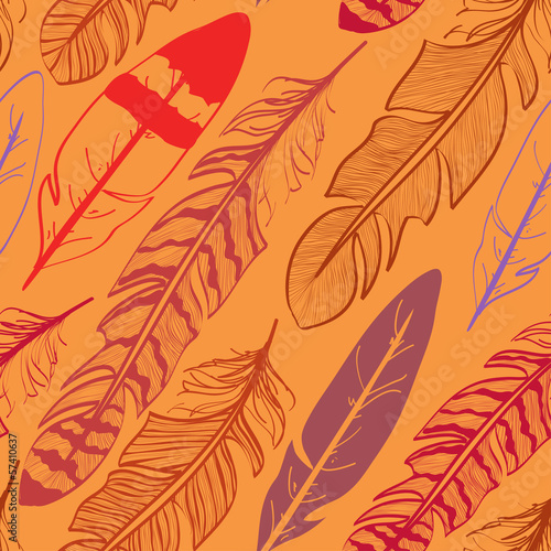 Seamless pattern of bird feathers