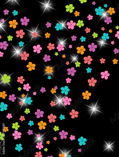 Group of colors, floral background