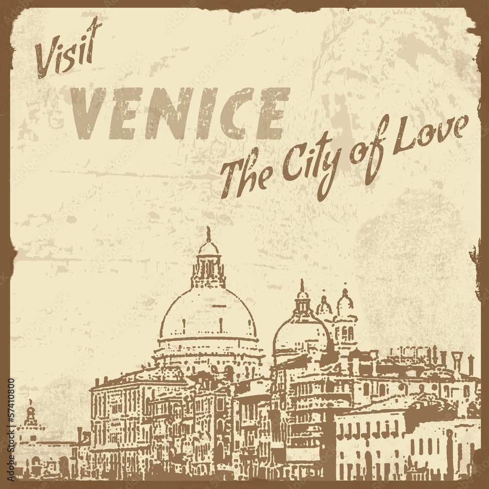 Visit Venice vintage poster