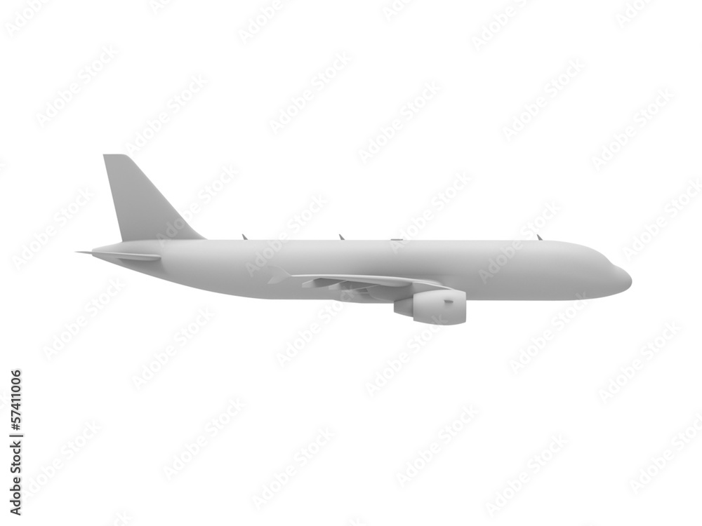 jumbo jet side view isolated