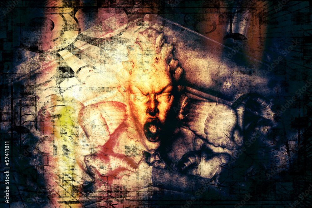 Naklejka premium visage grunge