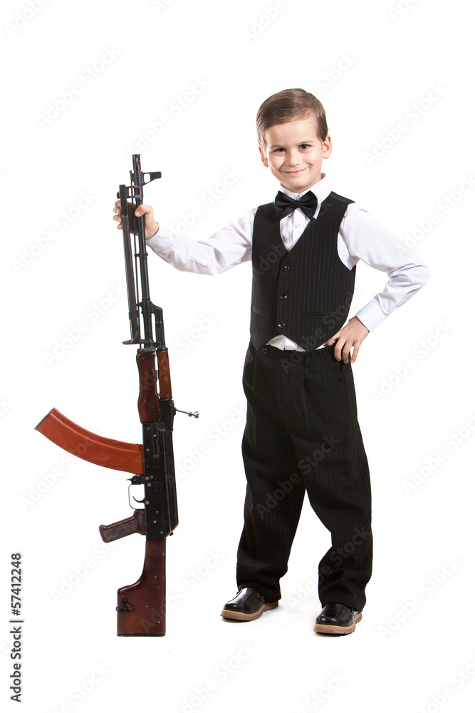 Fototapeta premium Boy with a weapon
