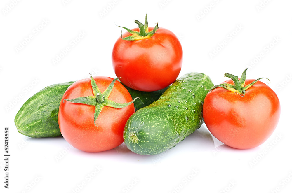 Ripe vegetables isolated on white background Ripe vegetables isolated on white background