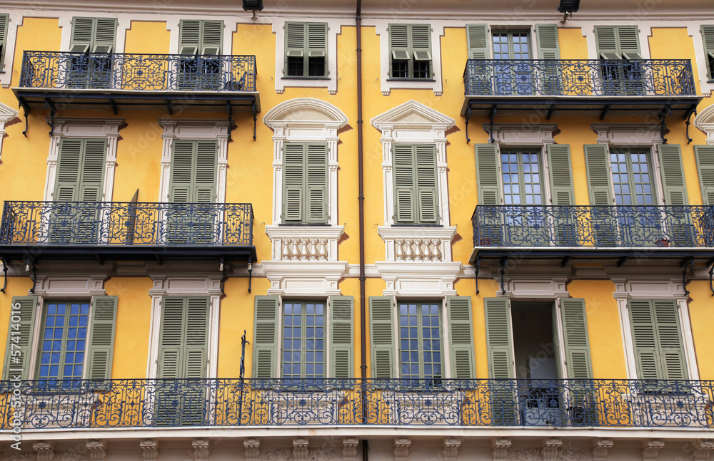 Beautiful building facade, Nice, France