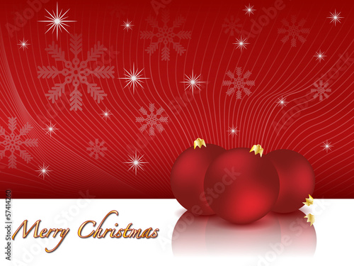 Merry Christmas Weihnachtskugeln rot mit Schneeflocken