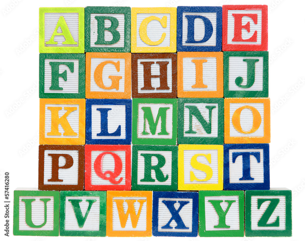 Letter blocks in alphabetical order Letter blocks in alphabetical order