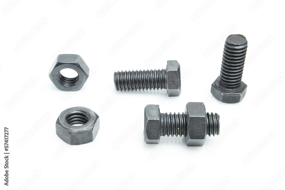 nuts and bolts isolated on a white background nuts and bolts isolated on a white background