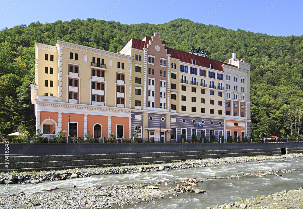 Radisson hotel in the Rosa Khutor Alpine Resort. Krasnaya Polyan