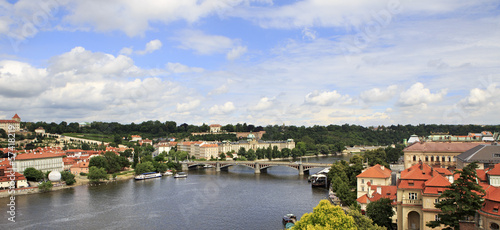 Vltava River in Prague's historical center.
