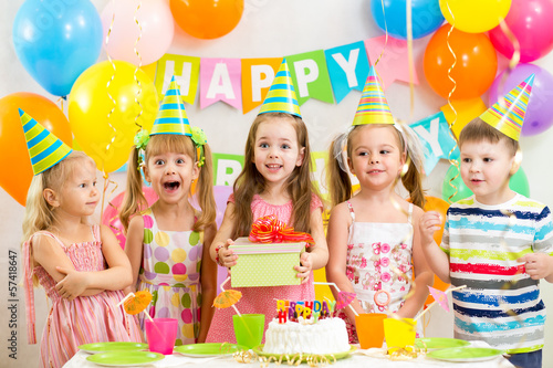 kids or children on birthday party
