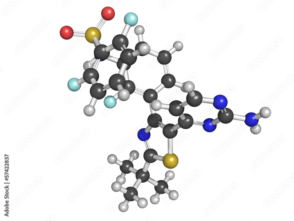 Dabrafenib melanoma cancer drug chemical structure.
