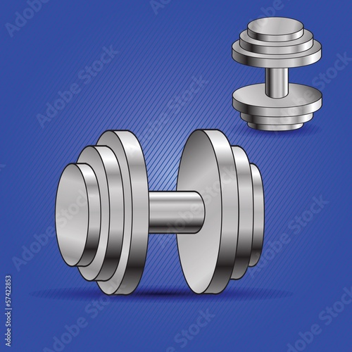 two dumbbells