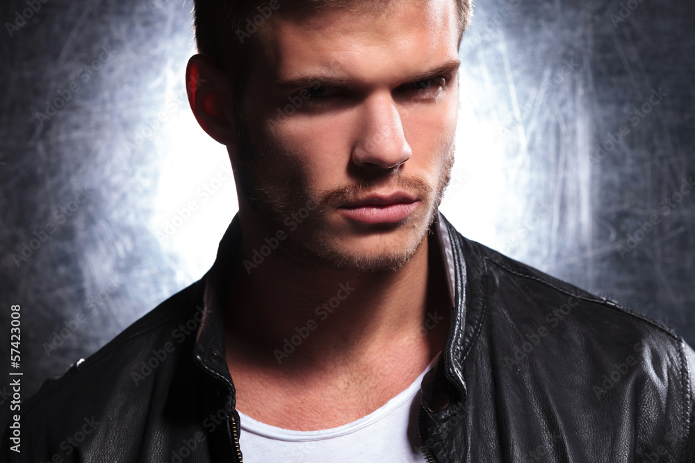 Fototapeta premium closeup of a young man fashion model