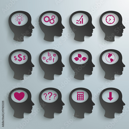 Black Heads Icon Set PiAd