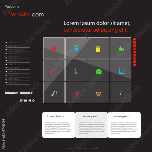 Business website template with icons, easy all editable