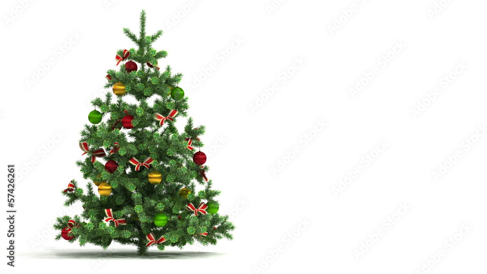 Christmas tree looped on white background. Christmas tree looped on white background.