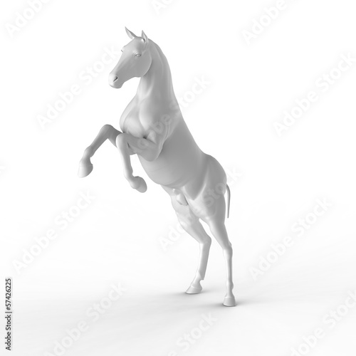 Illustration of a white horse isolated on a white background