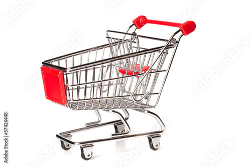 shopping trolley isolated on white background