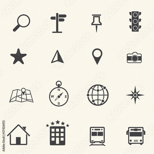 map icons set, vector