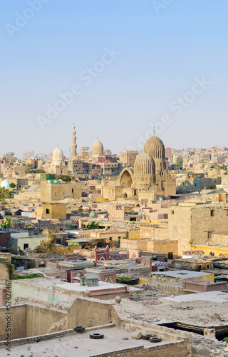 cairo old town with mosques in egypt