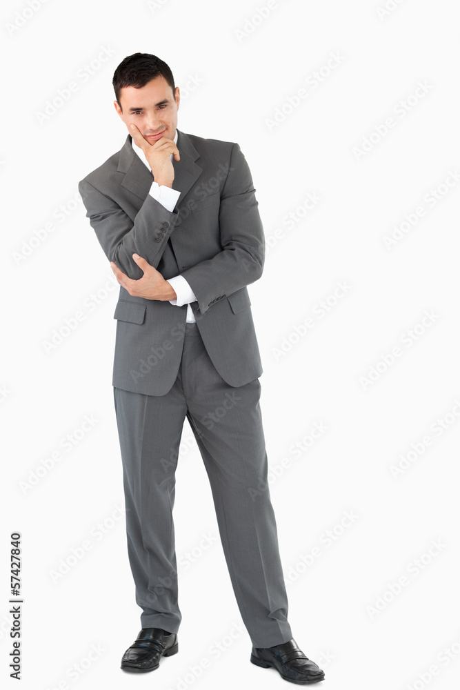 Businessman thinking about something Businessman thinking about something