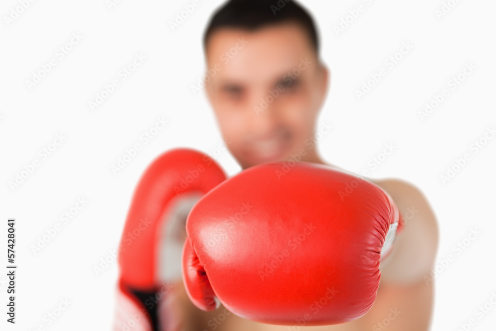 Left fist used to punch by boxer Left fist used to punch by boxer