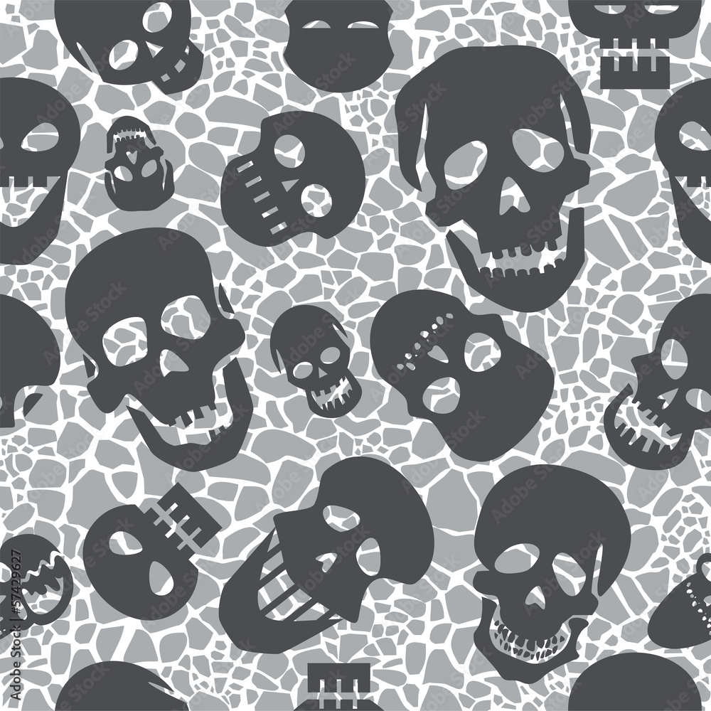 Fototapeta premium Seamless pattern with skulls