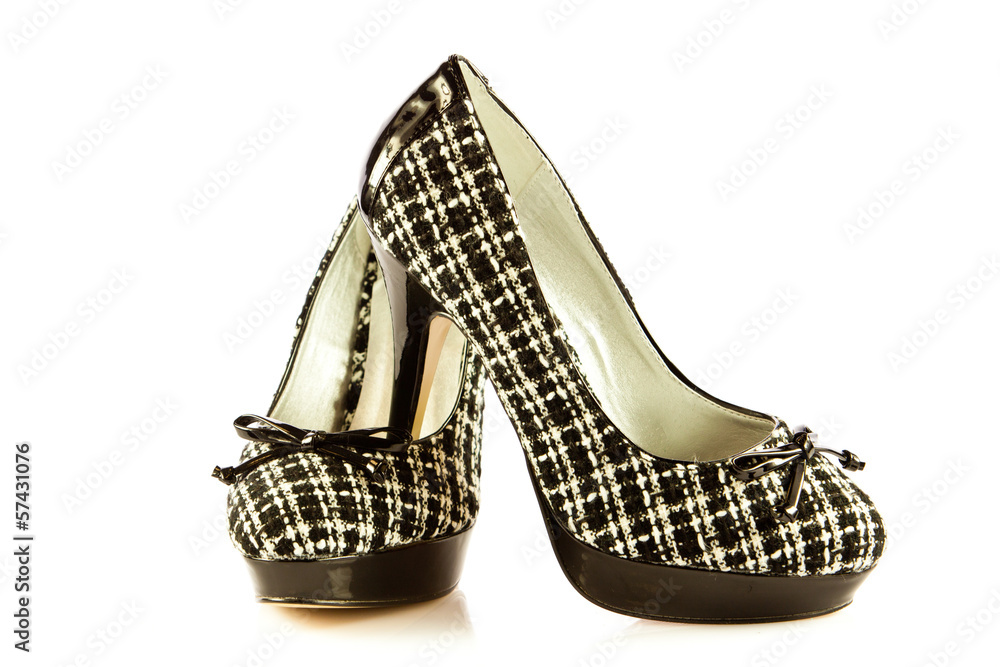 Fototapeta premium high heel women shoes on white background