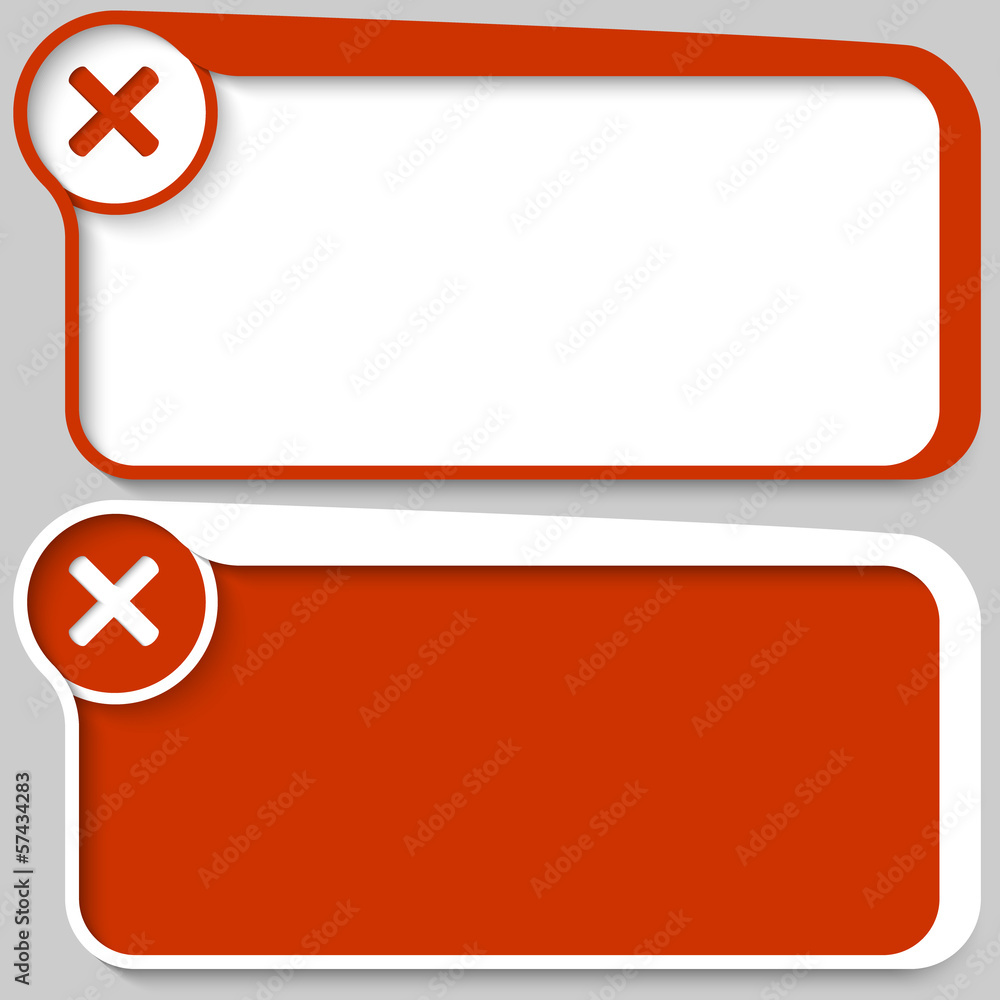 two red vector text box and ban mark two red vector text box and ban mark
