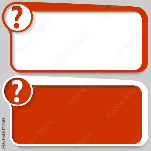 two red vector text box and question mark