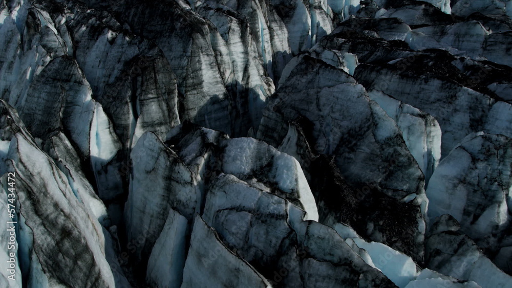 Aerial view of moraine covered Ice Glacier, Alaska, Arctic Region, USA Aerial view of moraine covered Ice Glacier, Alaska, Arctic Region, USA