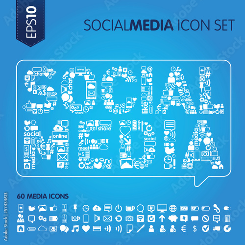 Social media concept icons