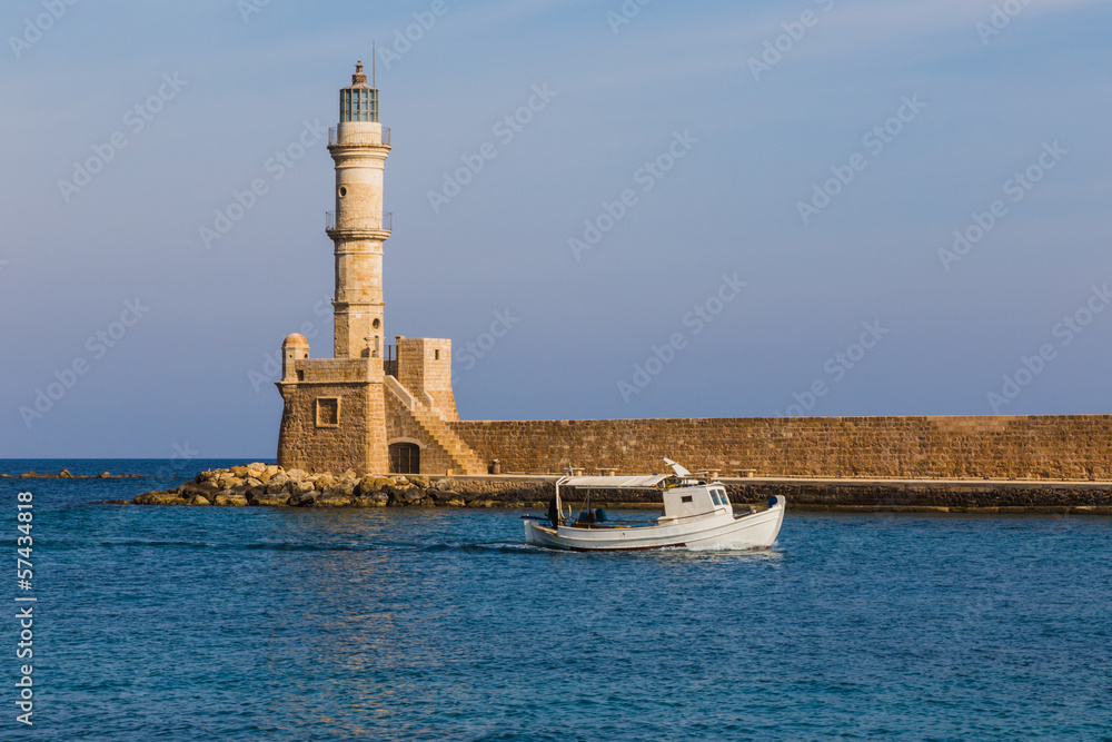 Lighthouse in Chania Harbor, Crete